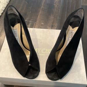 Jimmy choo suede open toe sandals (size 37 1/2)